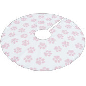 Doodle Paws, Hundepuws, Baby Pink Paws Polyester Weihnachtsbaumdecke (Schrägansicht)