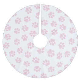Doodle Paws, Hundepuws, Baby Pink Paws Polyester Weihnachtsbaumdecke