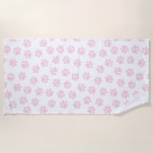 Doodle Paws, Hundepuws, Baby Pink Paws Strandtuch (Vorderseite)