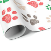 Doodle Pfoten druckt Weihnachten Geschenkpapier (Rolleneckpunkt)