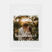 Doodle Photo Frame Engagement Party Welcome Acrylschild (Vorderseite)