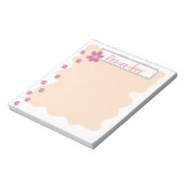 Doodle Pink-Blume Vergessen Sie nicht, Notepad zu  Notizblock (Rotiert)