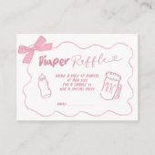 Doodle Pink Gir Baby wird Windeln Raffle Card Begleitkarte (Vorderseite)