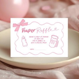Doodle Pink Gir Baby wird Windeln Raffle Card Begleitkarte