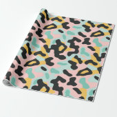Doodle Pink Mint Pastel Leopard Spots Geschenkpapier (Ungerollt)