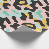 Doodle Pink Mint Pastel Leopard Spots Geschenkpapier (Ecke)