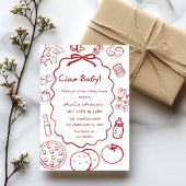 doodle Pizza Italian Ciao Baby Shower Invitation Einladung