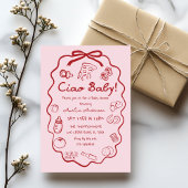 doodle Pizza Italian Ciao Baby Shower Invitation Einladung