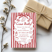 doodle Pizza Italian Ciao Baby Shower Invitation Einladung