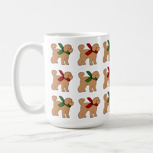 Doodle Puppy Dodge Weihnachtsfeiertag Kaffeetasse (Links)