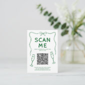 Doodle-QR-Code-Hochzeit Begleitkarte (Stehend Vorderseite)