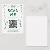 Doodle-QR-Code-Hochzeit Begleitkarte (Vorne/Hinten)
