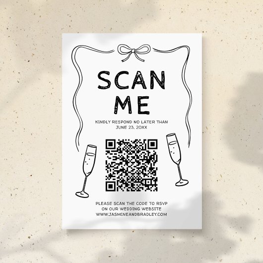 Doodle QR Code Wedding Begleitkarte