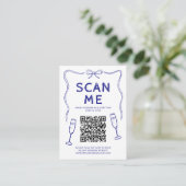 Doodle QR Code Wedding Begleitkarte (Stehend Vorderseite)
