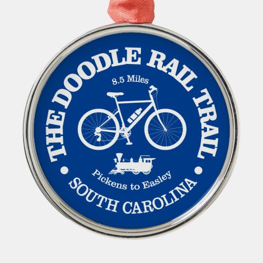 Doodle Rail Trail (Radfahren) Ornament Aus Metall (Vorne)