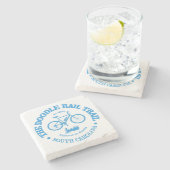 Doodle Rail Trail (Radfahren) Steinuntersetzer (Seitenansicht)