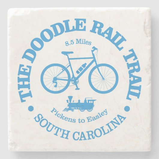 Doodle Rail Trail (Radfahren) Steinuntersetzer (Vorderseite)