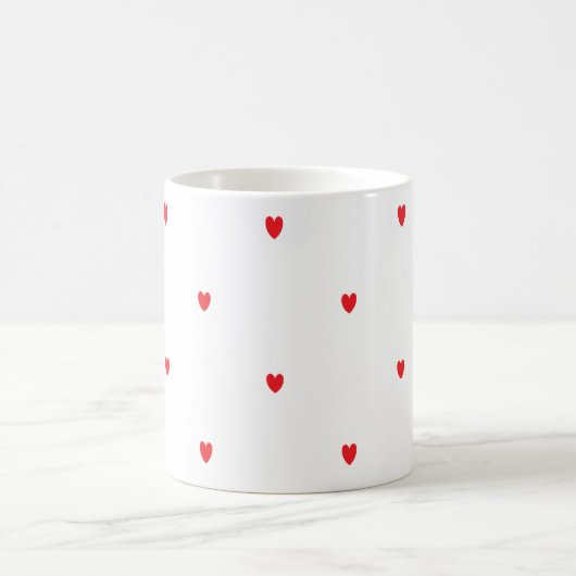 Doodle Red Hearts Weiße Niedliche Klasse Elegant H Kaffeetasse (Mittel)