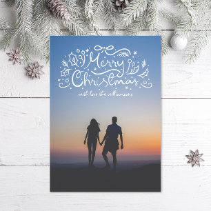 Doodle Ribbon Frohe Weihnachts-festliches Foto Feiertagskarte