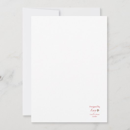 Doodle Robins Golden Tree | Weihnachtskarte (Rückseite)