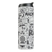doodle robot element, illustrator line tools drawi thermosbecher (Nach links gedreht)