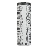 doodle robot element, illustrator line tools drawi thermosbecher (Rückseite)