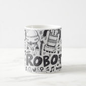 Doodle Robot Illustrator Zeichnend Kaffeetasse (Mittel)