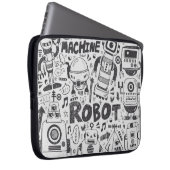 Doodle Robot Illustrator Zeichnend Laptopschutzhülle (Vorne Rechts)