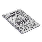 Doodle Robot Illustrator Zeichnend Notizblock (Rechte Seite)