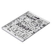 Doodle Robot Illustrator Zeichnend Notizblock (Linke Seite)