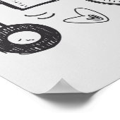 Doodle Robot Illustrator Zeichnend Poster (Ecke)