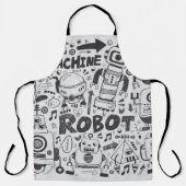 Doodle Robot Illustrator Zeichnend Schürze (Vorderseite)