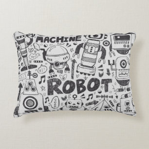 Doodle-Roboter-Element, Illustrator-Linie Werkzeug Dekokissen
