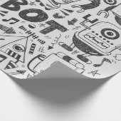 Doodle-Roboter-Element, Illustrator-Linie Werkzeug Geschenkpapier (Ecke)