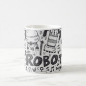 Doodle-Roboter-Element, Illustrator-Linie Werkzeug Kaffeetasse (Mittel)