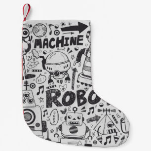 Doodle-Roboter-Element, Illustrator-Linie Werkzeug Kleiner Weihnachtsstrumpf