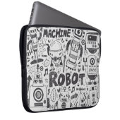 Doodle-Roboter-Element, Illustrator-Linie Werkzeug Laptopschutzhülle (Vorne Rechts)