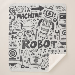 Doodle-Roboter-Element, Illustrator-Linie Werkzeug Sherpadecke