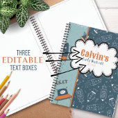 Doodle Rockets im Leerzeichen Blaue Musterbezeichn Notizblock