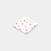 Doodle Rosa und Rotes Herz Post-it Klebezettel (angewinkelt)