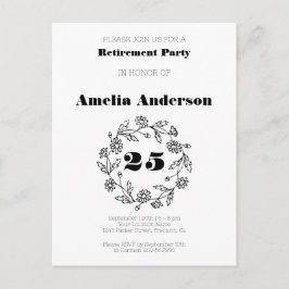 Doodle Ruhestand moderne Blume schwarz Postkarte