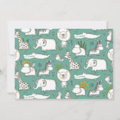 Doodle Safari Baby Dusche Einladung (Rückseite)