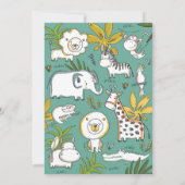 Doodle Safari Baby Shower Einladung (Rückseite)