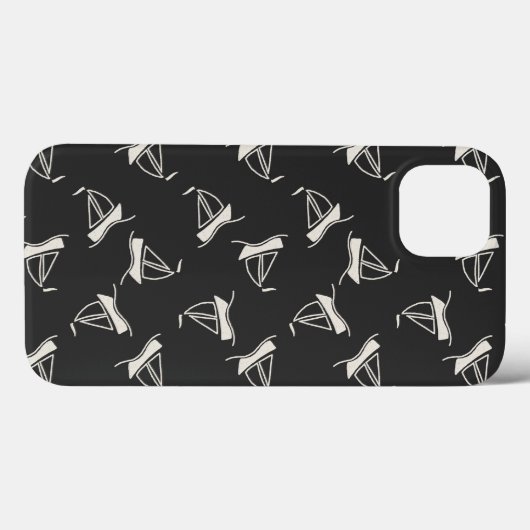 Doodle Sailboat Pattern Case-Mate iPhone Hülle (Rückseite (Horizontal))
