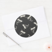 Doodle Sailboat Pattern Runder Aufkleber (Umschlag)