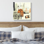 Doodle San Francisco Scene Leinwanddruck (Insitu (Schlafzimmer))