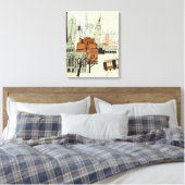 Doodle San Francisco Scene Leinwanddruck (Insitu (Schlafzimmer))