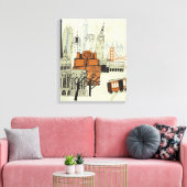 Doodle San Francisco Scene Leinwanddruck (Insitu (Wohnzimmer))