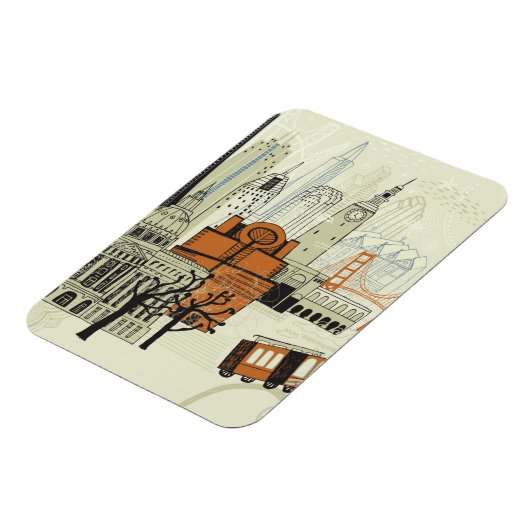 Doodle San Francisco Scene Magnet (Linke Seite)