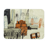 Doodle San Francisco Scene Magnet (Horizontal)
